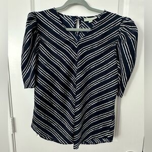 Ryegrass Women’s Chevron striped short sleeve blouse